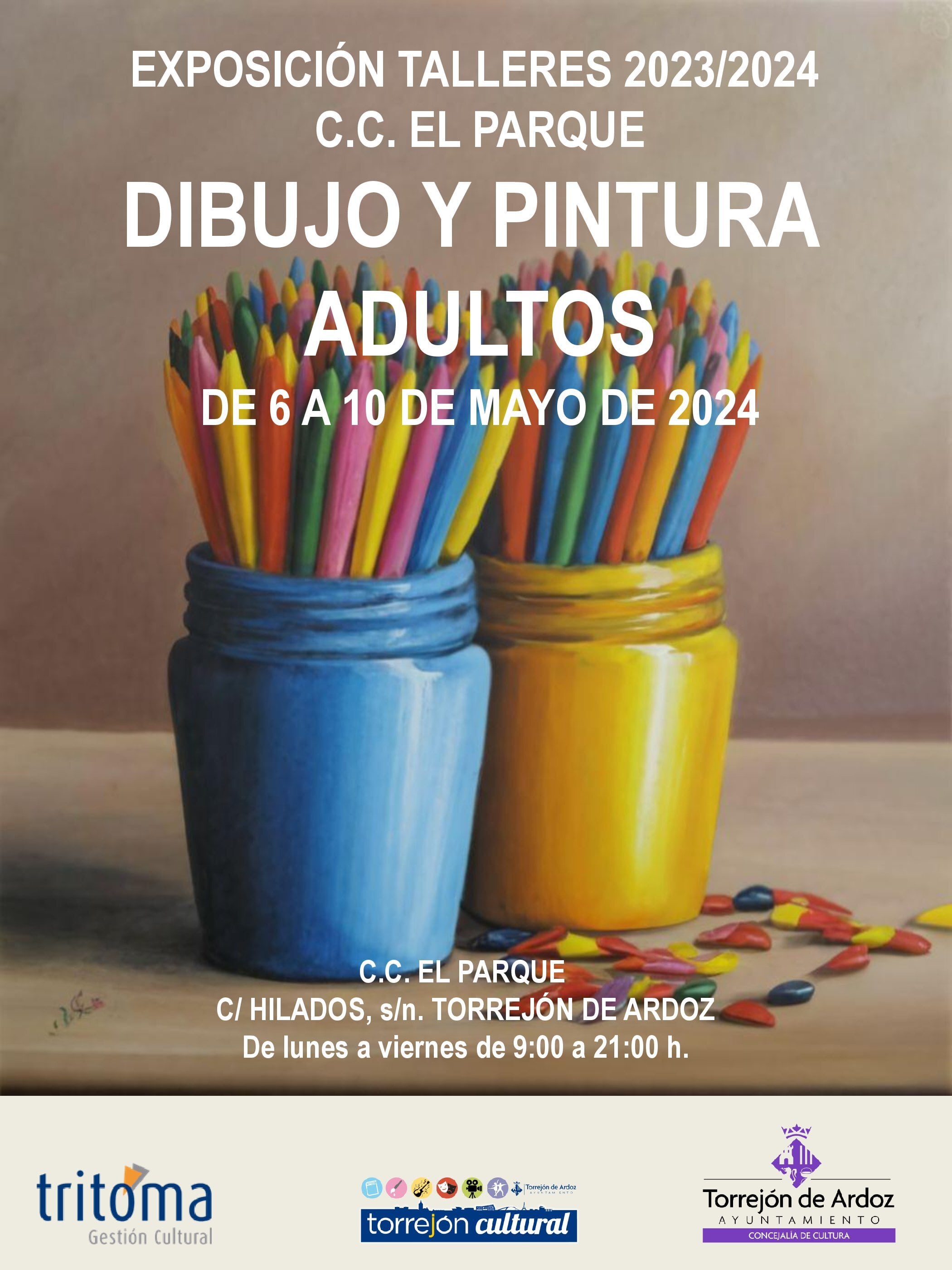 Exposición de los cursos de adultos de los talleres de dibujo y pintura