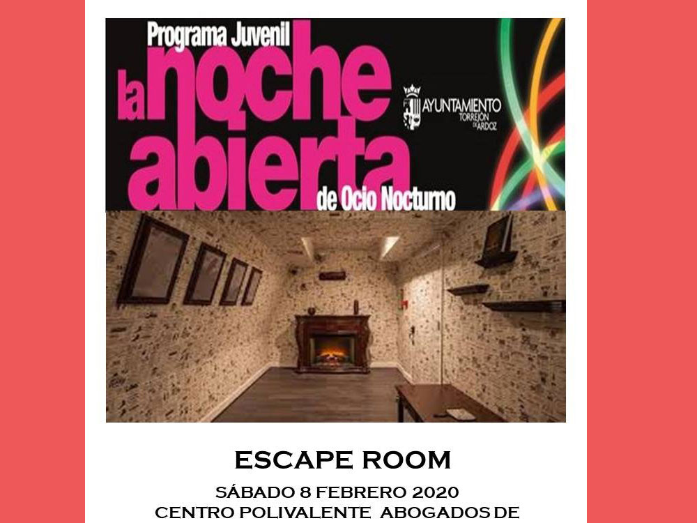 Mañana sábado 8 de febrero continúa la programación de “La noche abierta” con un “Escape Room”