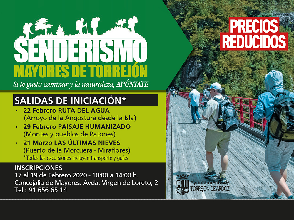 La Concejalía de Mayores del Ayuntamiento de Torrejón de Ardoz organiza varias salidas de senderismo