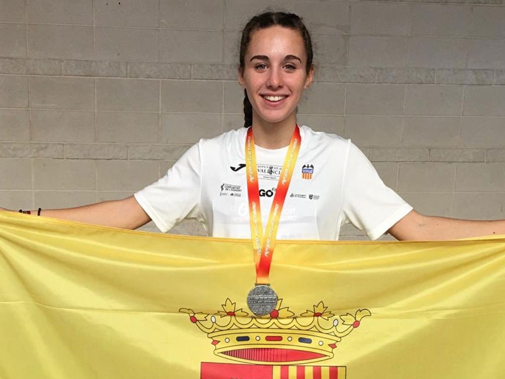 La atleta torrejonera Andrea Moreno, subcampeona de España sub-18 de 400 metros lisos en pista cubierta 