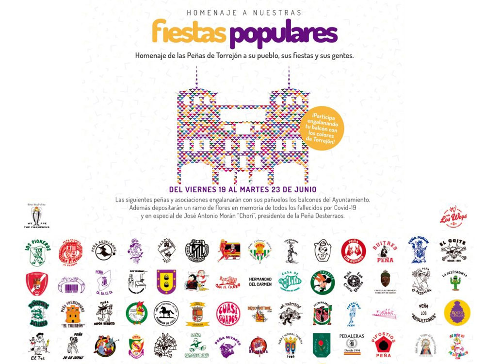 Homenaje de las peñas y asociaciones de Torrejón de Ardoz a las Fiestas Populares al no poder celebrarse este año 