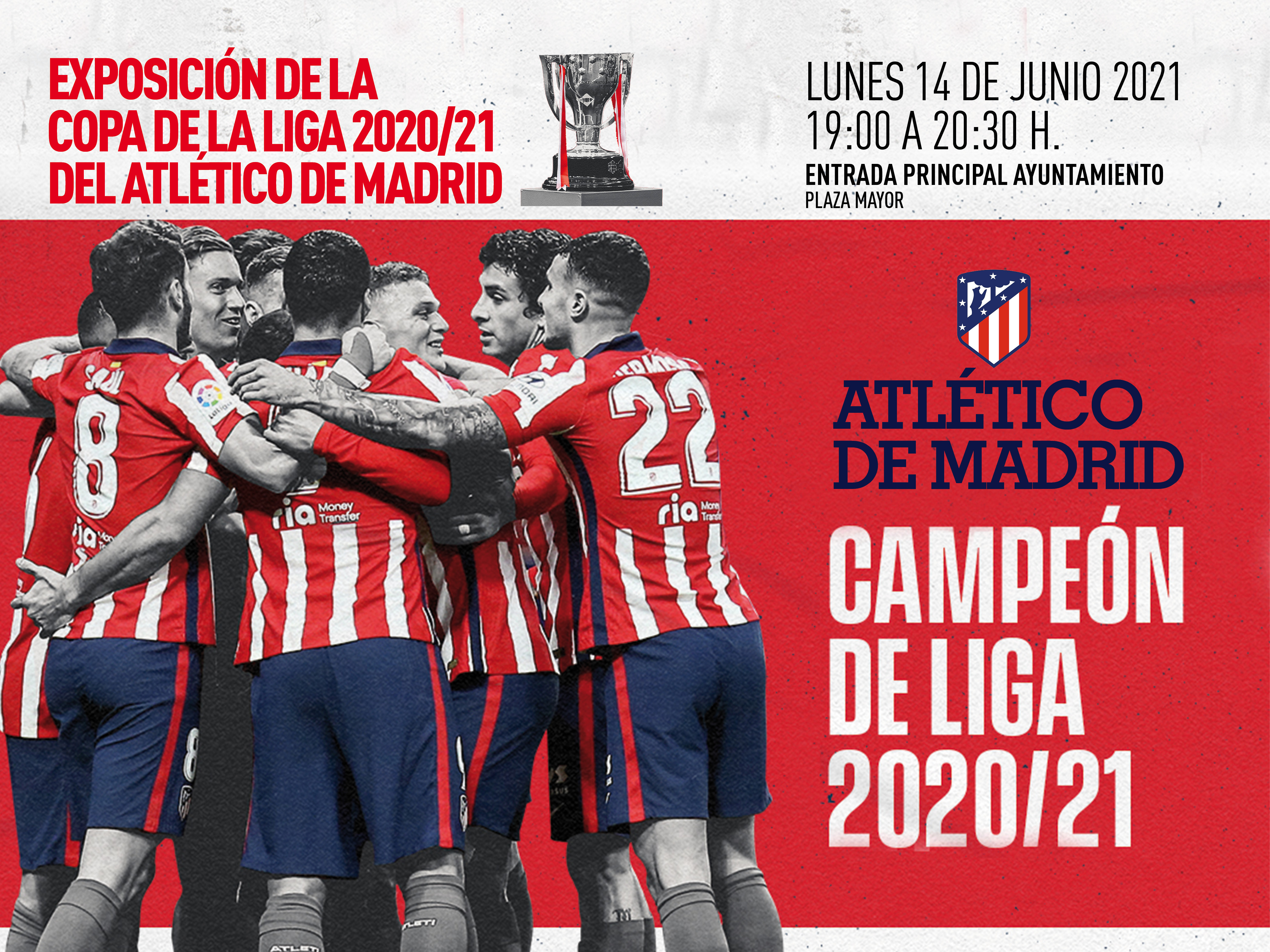 El próximo lunes 14 de junio se podrá ver la copa de la Liga 2020/2021 ganada por el Atlético de Madrid en el Ayuntamiento de Torrejón de Ardoz 