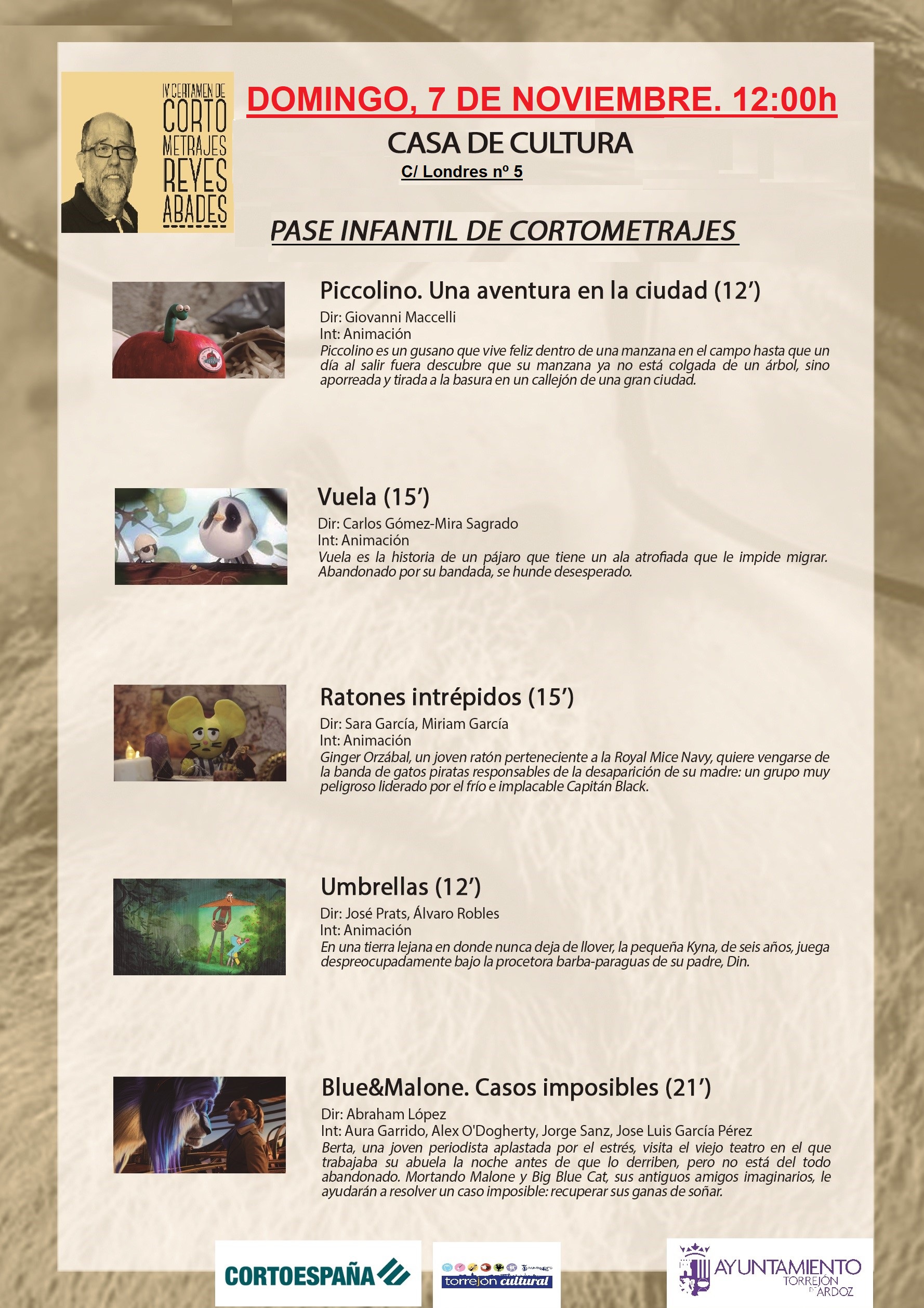 IV Certamen de Cortometrajes Reyes Abades - Pase infantil