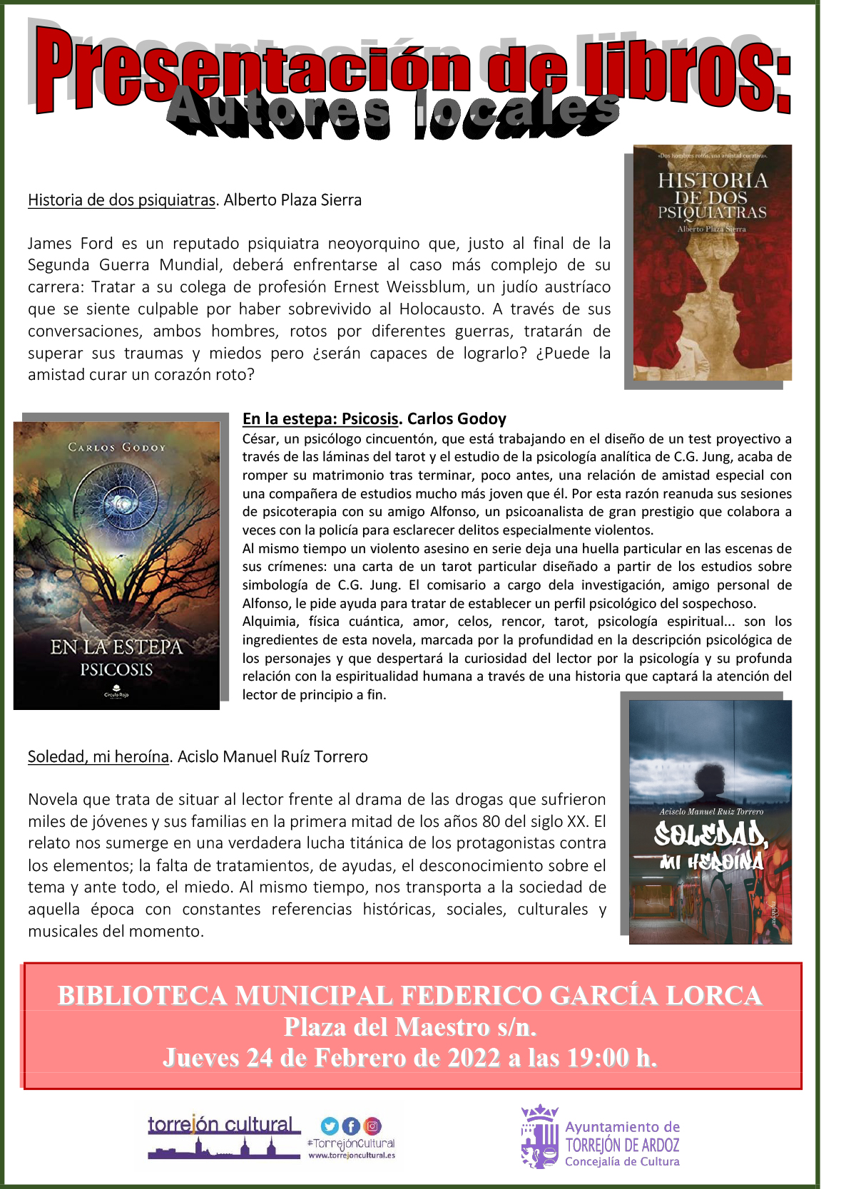 Presentación libros autores locales