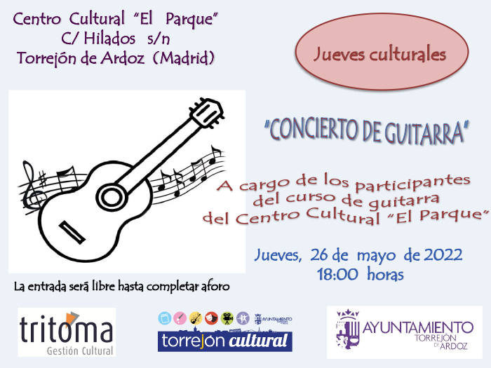Concierto de guitarra de los alumnos del curso del CC El Parque