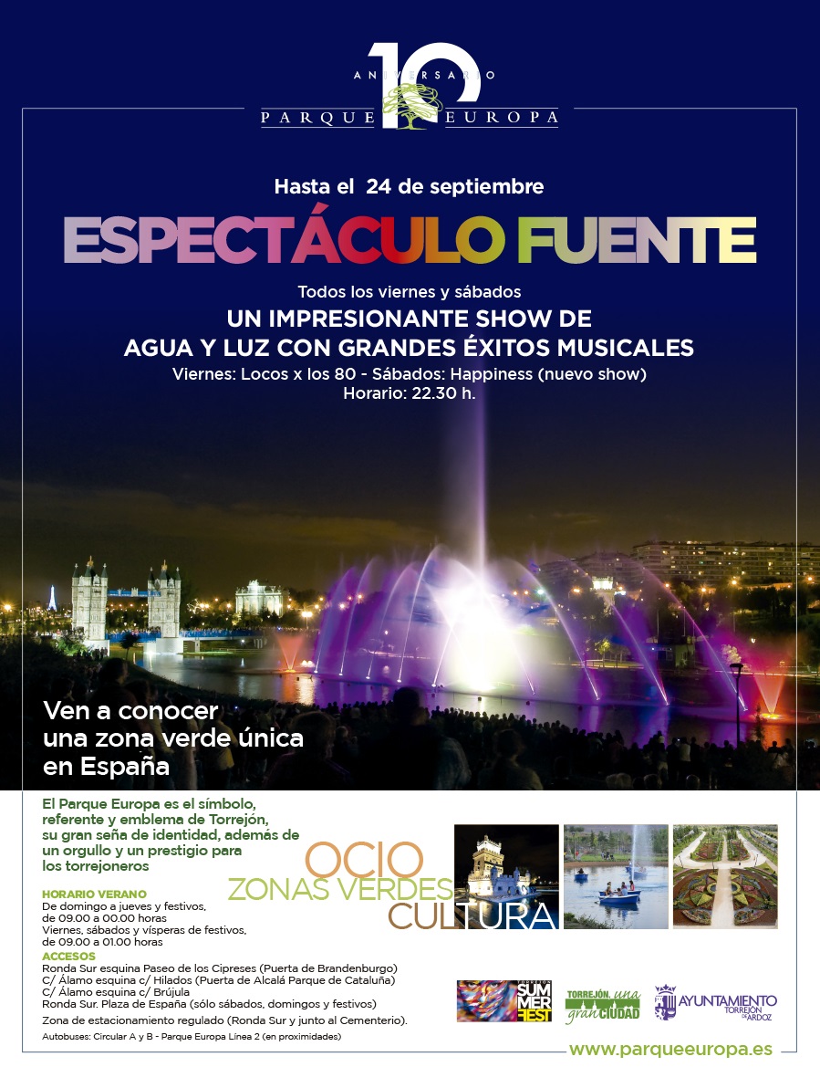 Espectáculo Fuente Parque Europa