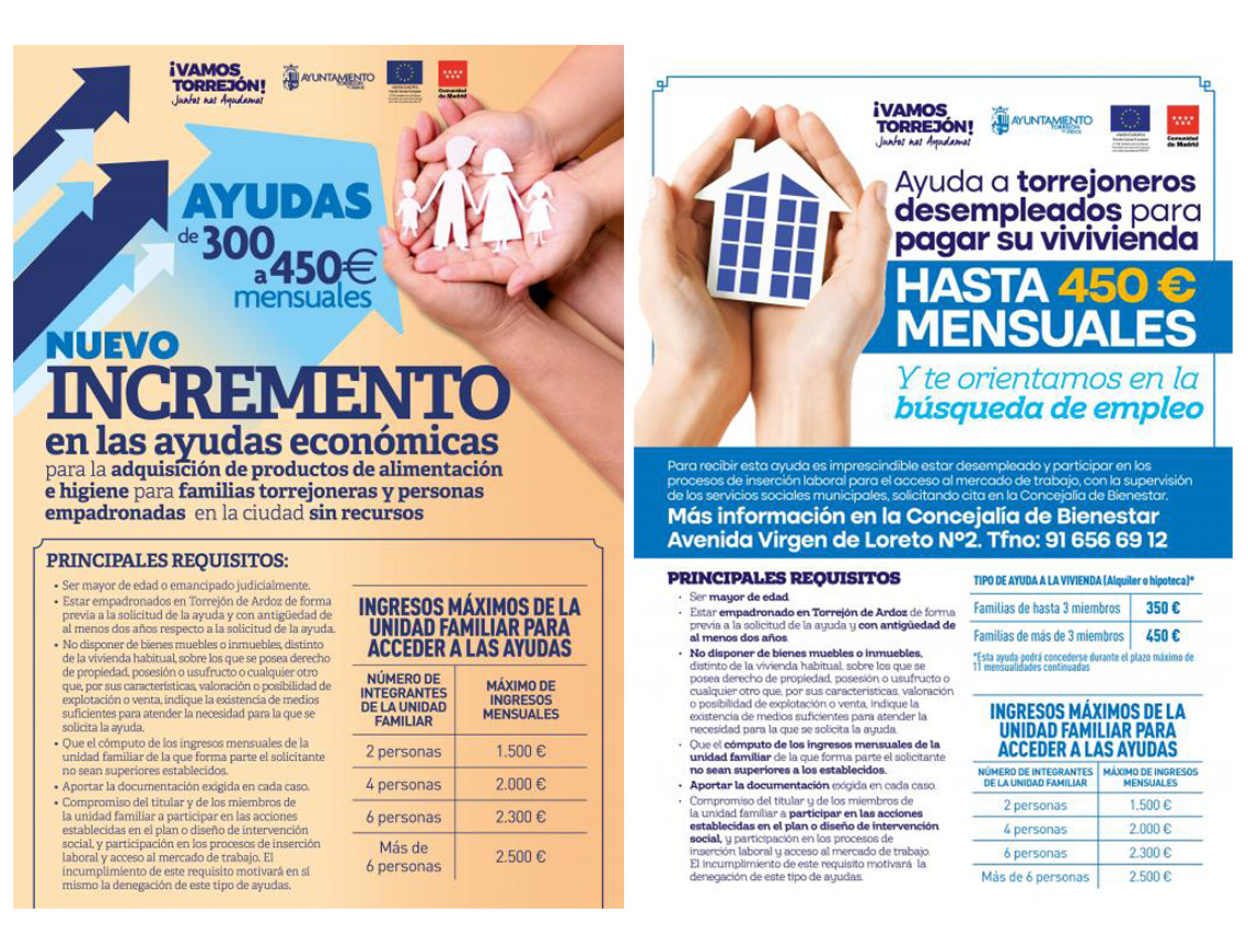 El alcalde, Ignacio Vázquez, impulsa un nuevo incremento del 62,5% en las ayudas a desempleados para el pago de su vivienda y de un 17% en las ayudas a las familias más vulnerables para la adquisición de productos de alimentación e higiene 