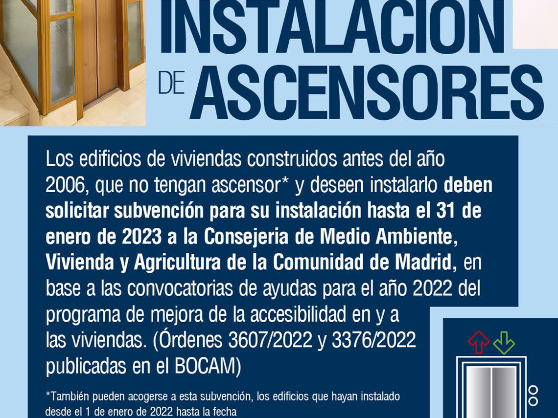 Nuevas ayudas para la instalación de ascensores en edificios residenciales de Torrejón de Ardoz