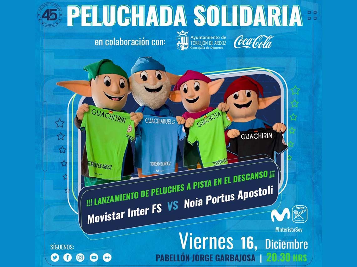 Movistar Inter organiza una recogida solidaria de peluches en su partido de hoy viernes ante Noia Portus 