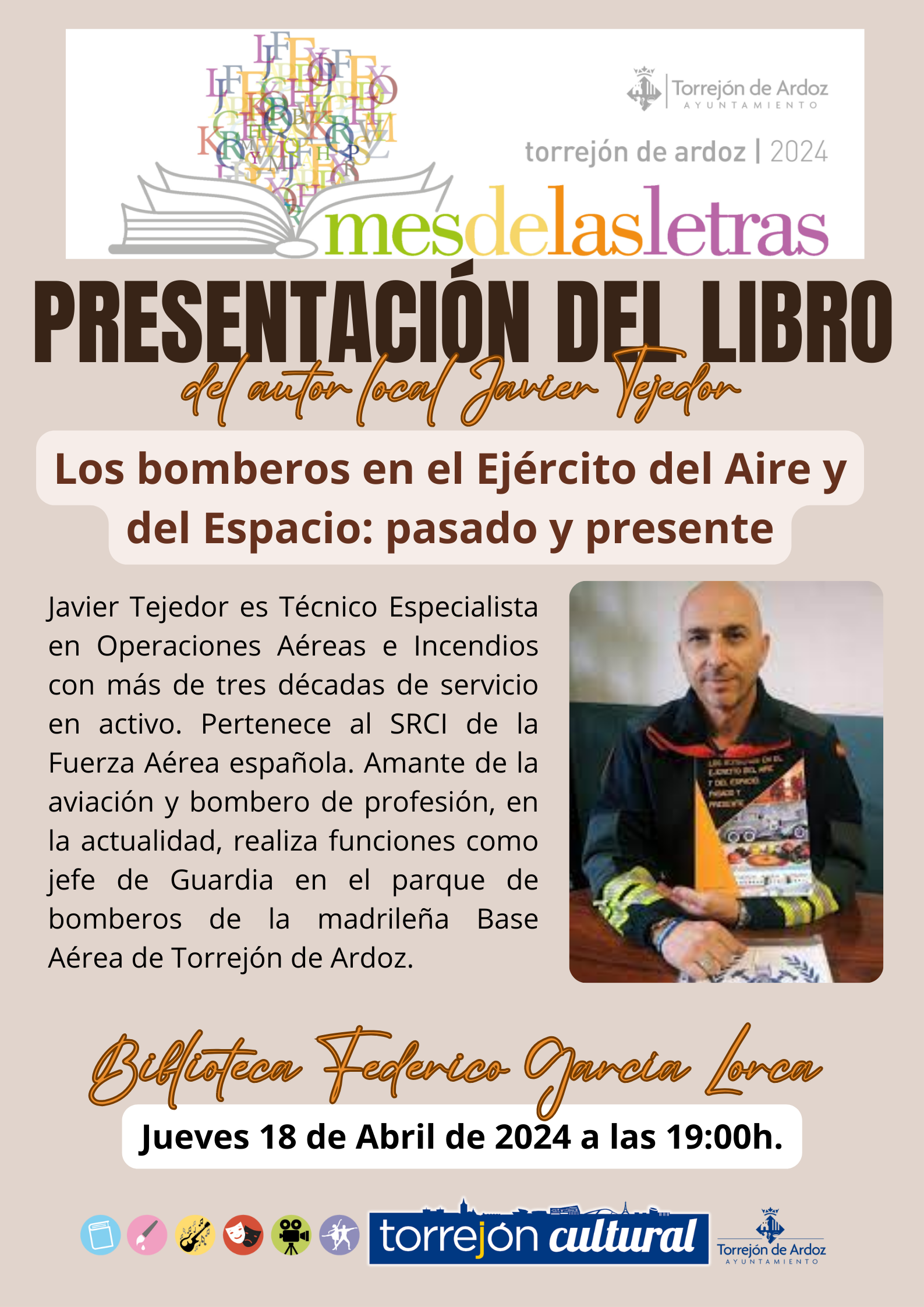 Presentación del libro de Javier Tejedor: Los bomberos en el Ejército del Aire y del Espacio: pasado y presente