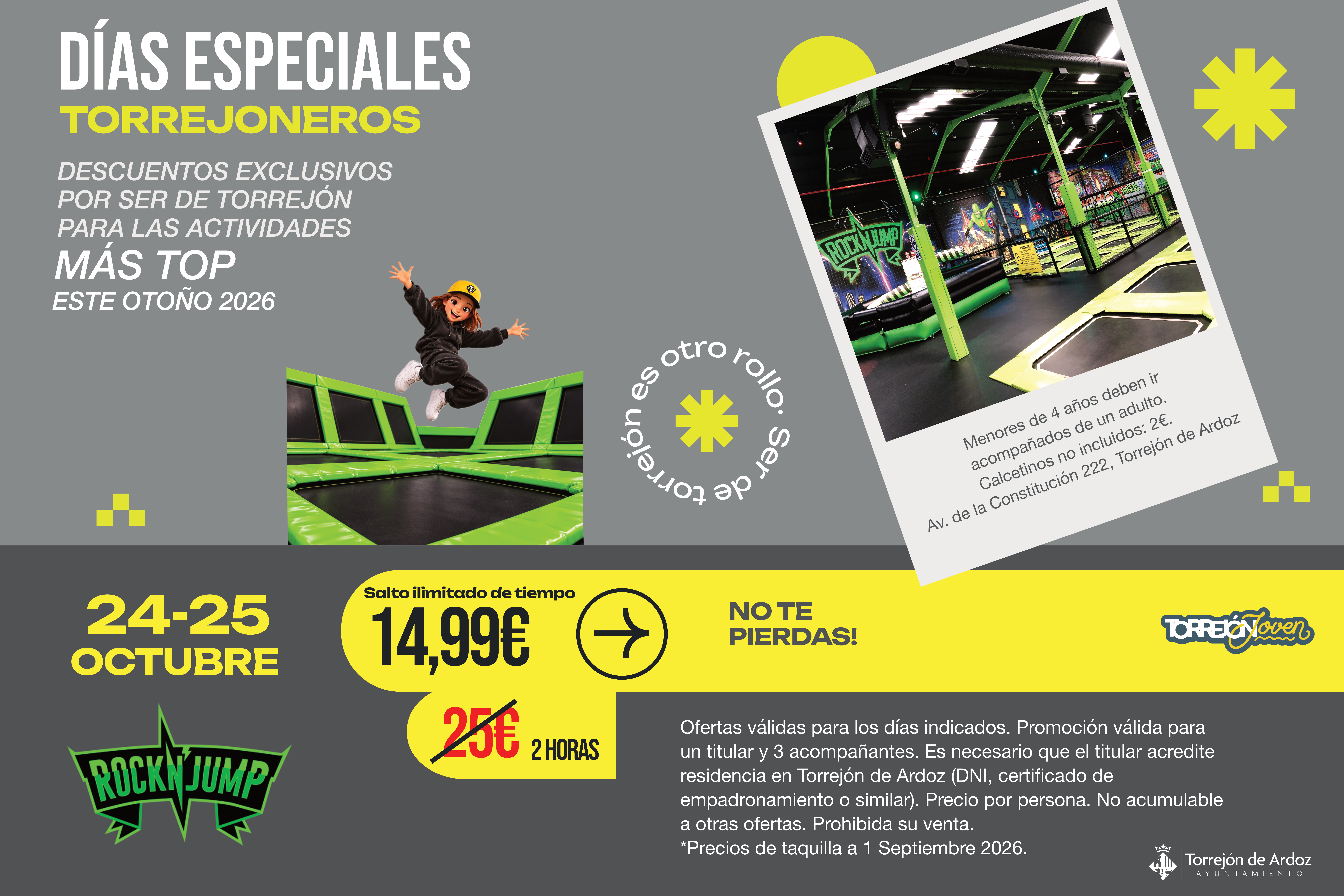 Torrejón de Ardoz despide los Días Especiales con Rock’N Jump y diversión a 14,99 euros