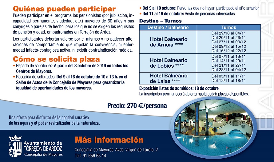 Programa Balnearios Torrejón de Ardoz