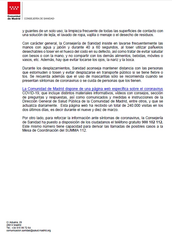 Consejos coronavirus