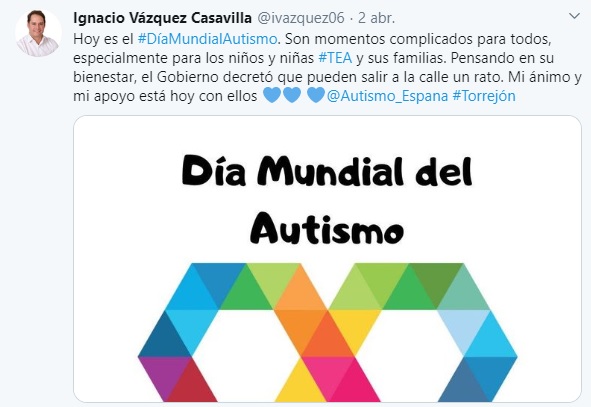 Tweet Alcalde Día Mundial Autismo