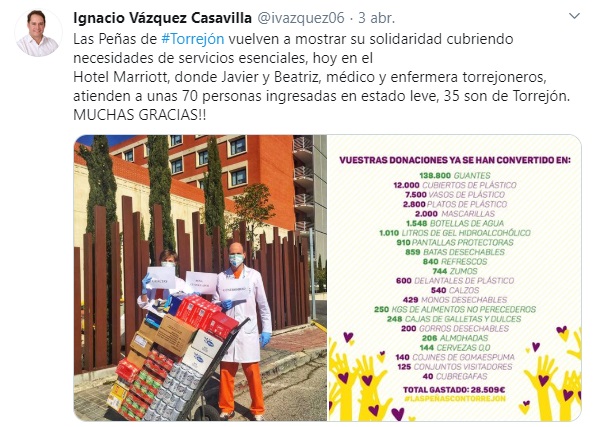 Tweet Alcalde reconocimiento ayudas Peñas