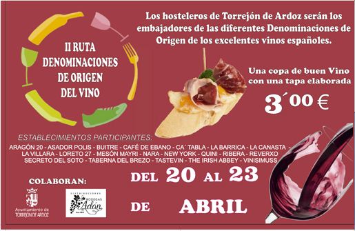cartel ruta de las denominaciones de origen del vino