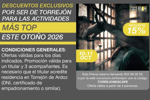 Días Especiales en Coco Room con descuentos del 15% para los torrejoneros