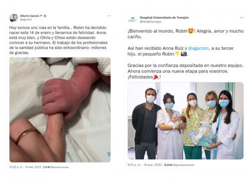 El Ayuntamiento de Torrejón de Ardoz felicita al ministro de Consumo, Alberto Garzón, por el nacimiento de su tercer hijo en el Hospital Universitario de Torrejón 