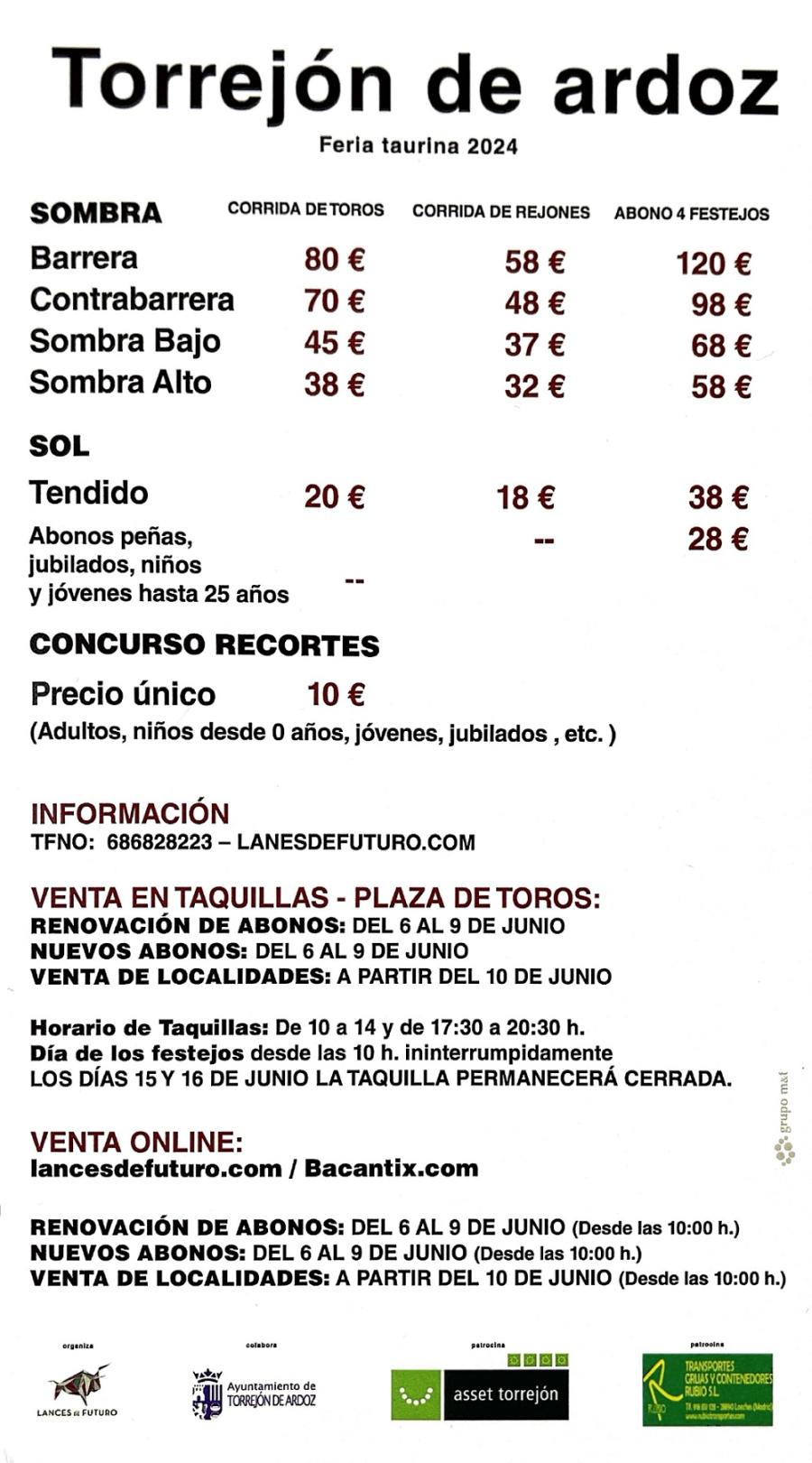 Feria Taurina 2024 precios