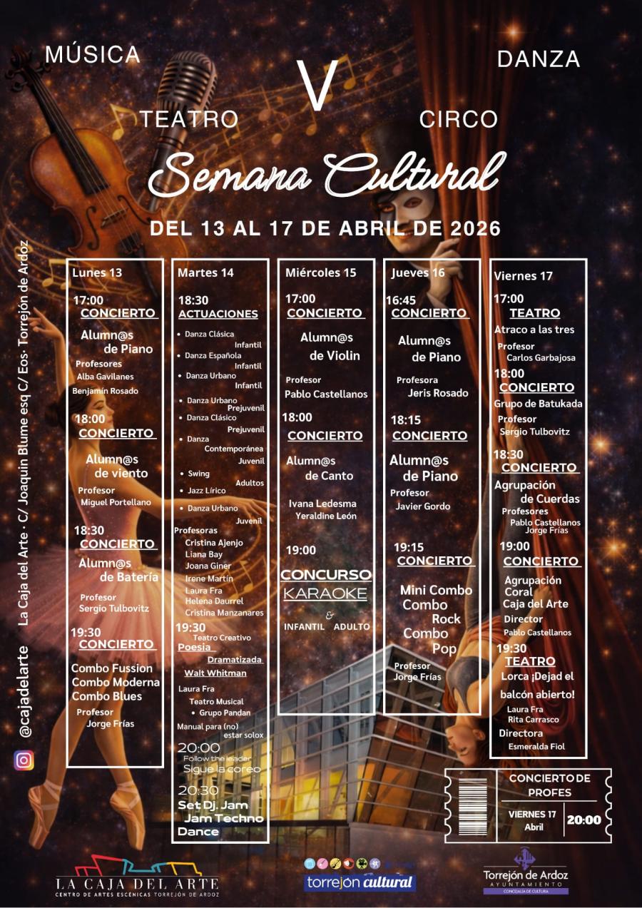 Actividades Semana Cultural La Caja del Arte 2026