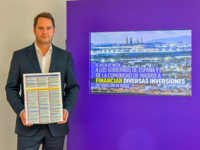 Ignacio Vázquez insta a los gobiernos de España y de la Comunidad de Madrid a que lleven a cabo y financien inversiones para continuar con el mayor proceso de mejora y transformación de la historia de Torrejón