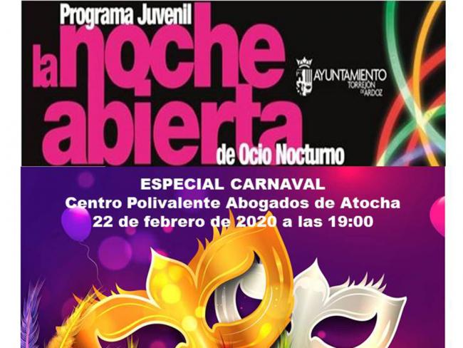 Este sábado 22 de febrero continúa la programación de “La noche abierta” con un baile de disfraces 