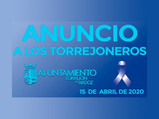 Anuncio a los torrejoneros: Torrejon de Ardoz es la 1ª ciudad de España que reparte 10 mascarillas gratuitas en todas las viviendas de sus vecinos,por indicacion del alcalde