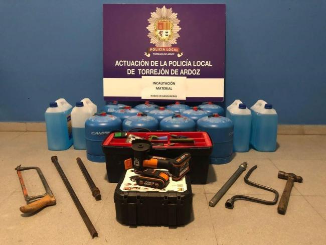 material incautado por numerosos robos en gasolineras