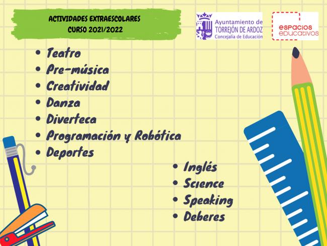 Continúa abierto el plazo de inscripción para las actividades extraescolares, ludotecas, bebetecas, pequetecas y “Sábados en inglés”