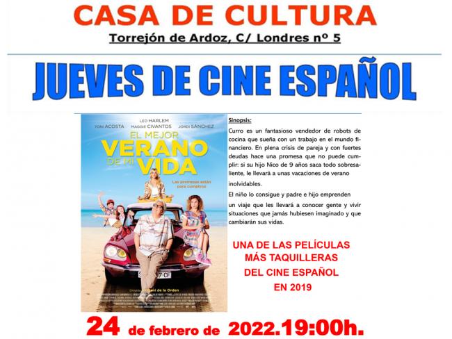 La iniciativa “Jueves de cine español” continúa mañana, 24 de febrero, con la película “El mejor verano de mi vida”