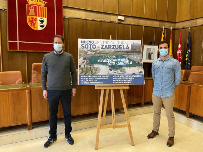 Torrejón de Ardoz contará con el nuevo Centro Cultural Soto-Zarzuela que dará servicio a estos barrios y que contará con una Biblioteca, Aulas de estudio, Salón de actos, Salas polivalentes, de cursos, talleres, exposiciones, Centro de Mayores y Ludoteca
