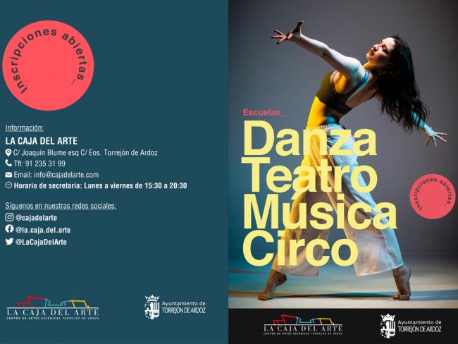 Todavía quedan plazas disponibles en las escuelas de danza, teatro, música y circo que se imparten en La Caja del Arte de Torrejón de Ardoz