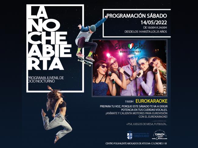 El programa de ocio alternativo para jóvenes “La noche abierta” llega mañana sábado, 14 de mayo, con un “Eurokaraoke”, como preludio a los conciertos de la Semana de la Juventud  