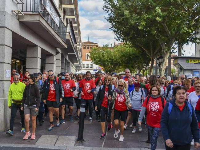 Más de 800 personas participaron en la etapa inaugural del VI Camino de Cervantes, que arrancó ayer con una caminata desde la Plaza Mayor hasta el Hospital Universitario de Torrejón, donde finalizó con una jornada dedicada a la nutrición