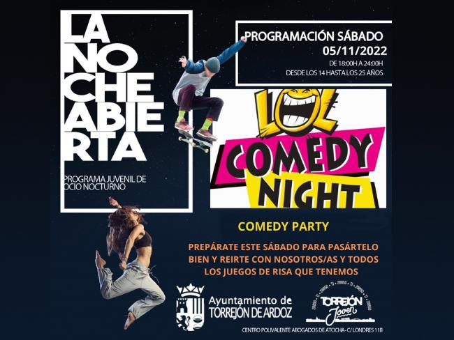 Este sábado 5 de noviembre continúa la nueva temporada de “La Noche Abierta” con una Comedy Party + cocktelería 