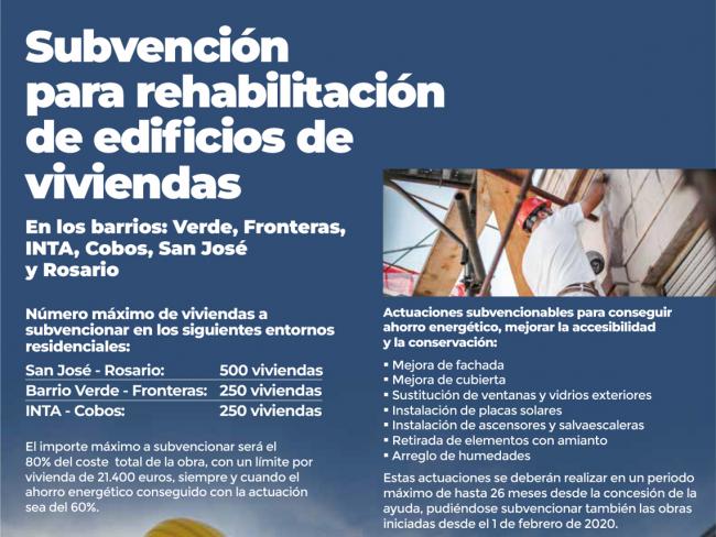 Las comunidades de propietarios de los barrios San Jose-Rosario, Barrio Verde-Fronteras e Inta-Cobos aún pueden beneficiarse de la Subvención para Rehabilitación de Edificios de Viviendas dada por la Comunidad de Madrid en colaboración con el Ayuntamiento