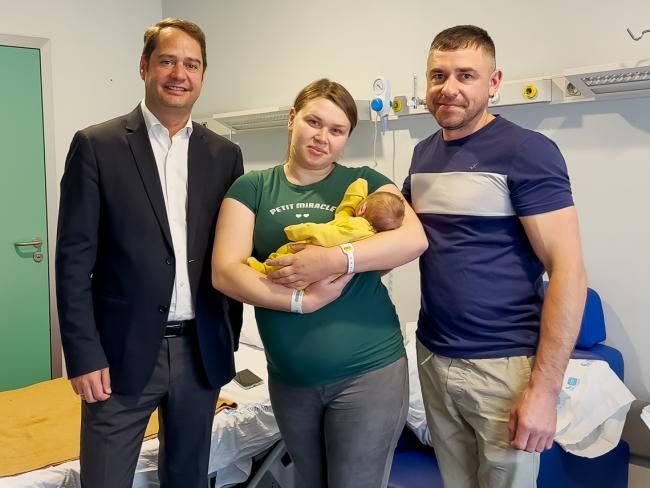 Erik ha sido el primer bebé nacido en el Hospital Universitario de Torrejón de Ardoz de padres refugiados ucranianos