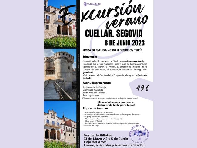 El próximo 8 de junio, los mayores de Torrejón de Ardoz podrán disfrutar de una excursión a Cuellar (Segovia) 