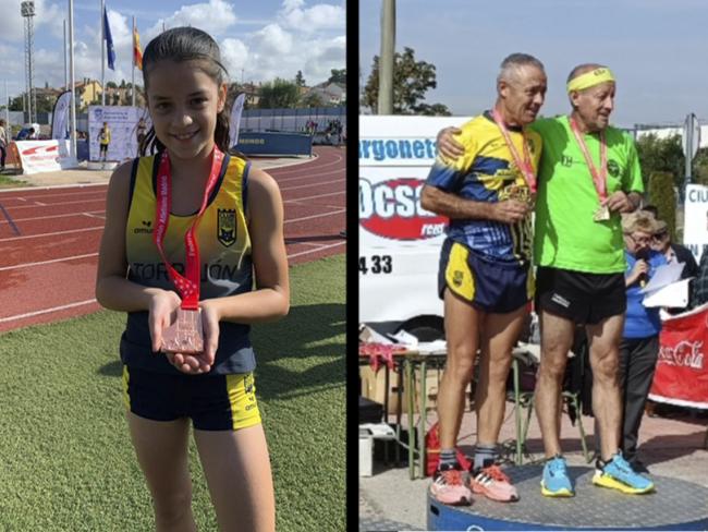 Isabel Moncayo, medalla de bronce, y Juan José Ramos (izquierda), medalla de plata
