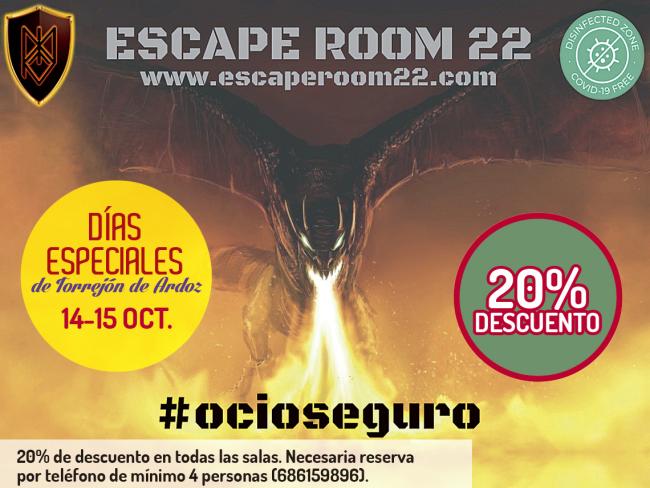 El sábado 14 y el domingo, 15 de octubre, continúan los Días Especiales de Torrejón de Ardoz en Escape Room 22