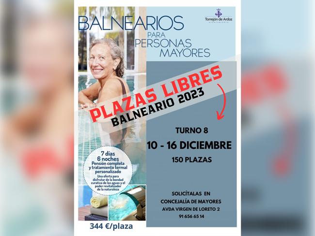 Plazas disponibles en el último turno del 10 al 16 de diciembre en el Balneario de Trillo