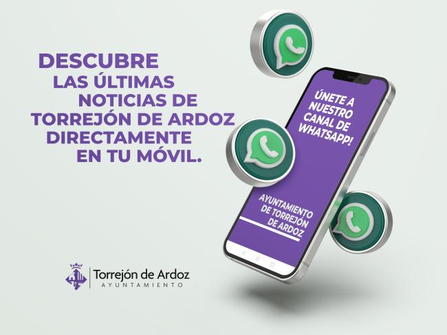 El Ayuntamiento de Torrejón de Ardoz crea un canal de Whatsapp para ofrecer noticias de actualidad e información de interés de forma inmediata