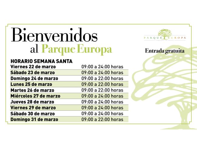 El Parque Europa amplia su horario en Semana Santa