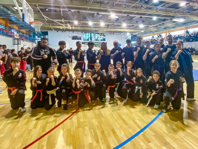 Competidores del equipo de kajukenbo Cristina Álvarez que participaron en el Open Nacional de Defensa Personal y Combate de Daganzo