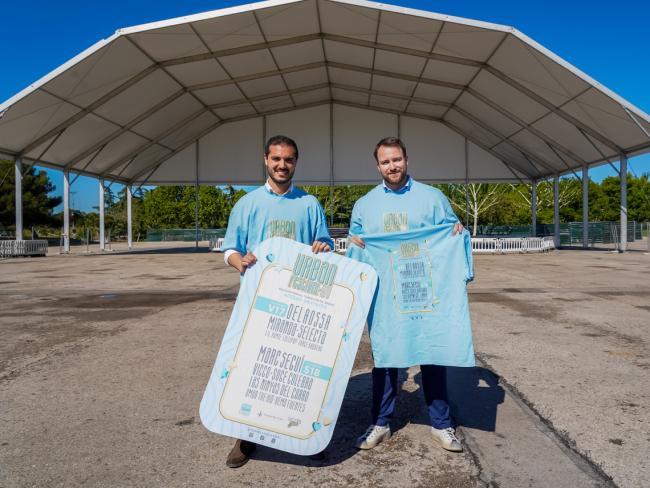 El alcalde, Alejandro Navarro Prieto, y el concejal de Urbanismo, Vivienda y Juventud, Víctor Miranda, informando sobre el Urban Festival en el Recinto de Conciertos del Ferial