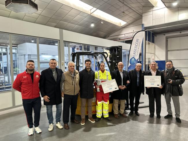 La torrejonera, Sonia Moya, de la empresa Lasercor, primera mujer ganadora del Concurso de Carretilleros y Marcas