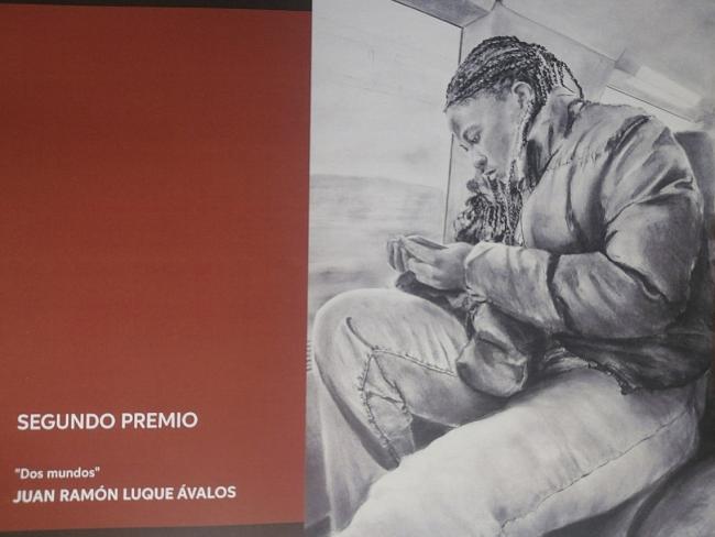 Imagen del dibujo “Dos mundos”, con el que el torrejonero Juan Ramón Luque Ávalos ha ganado el segundo premio