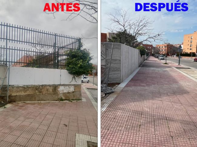 Ampliada la acera en la calle Francia dentro del Plan para la eliminación de Barreras Arquitectónicas- Plan Accesibilidad
