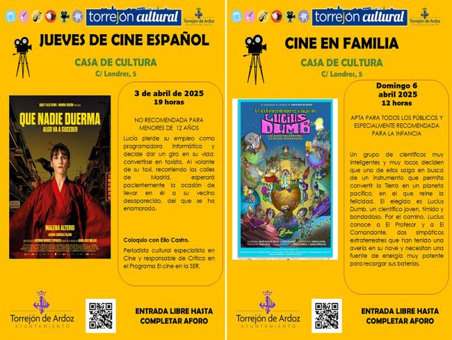 Las películas que se proyectarán en las nuevas sesiones de los ciclos de “Jueves de Cine Español” y "Cine en Familia"