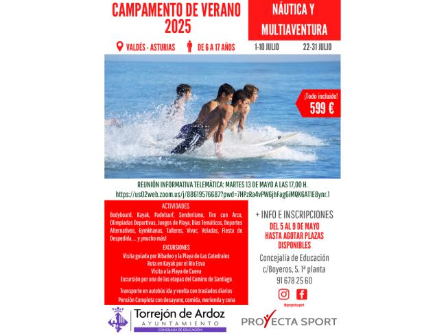 Campamento de Verano de Náutica y Multiaventura en Asturias